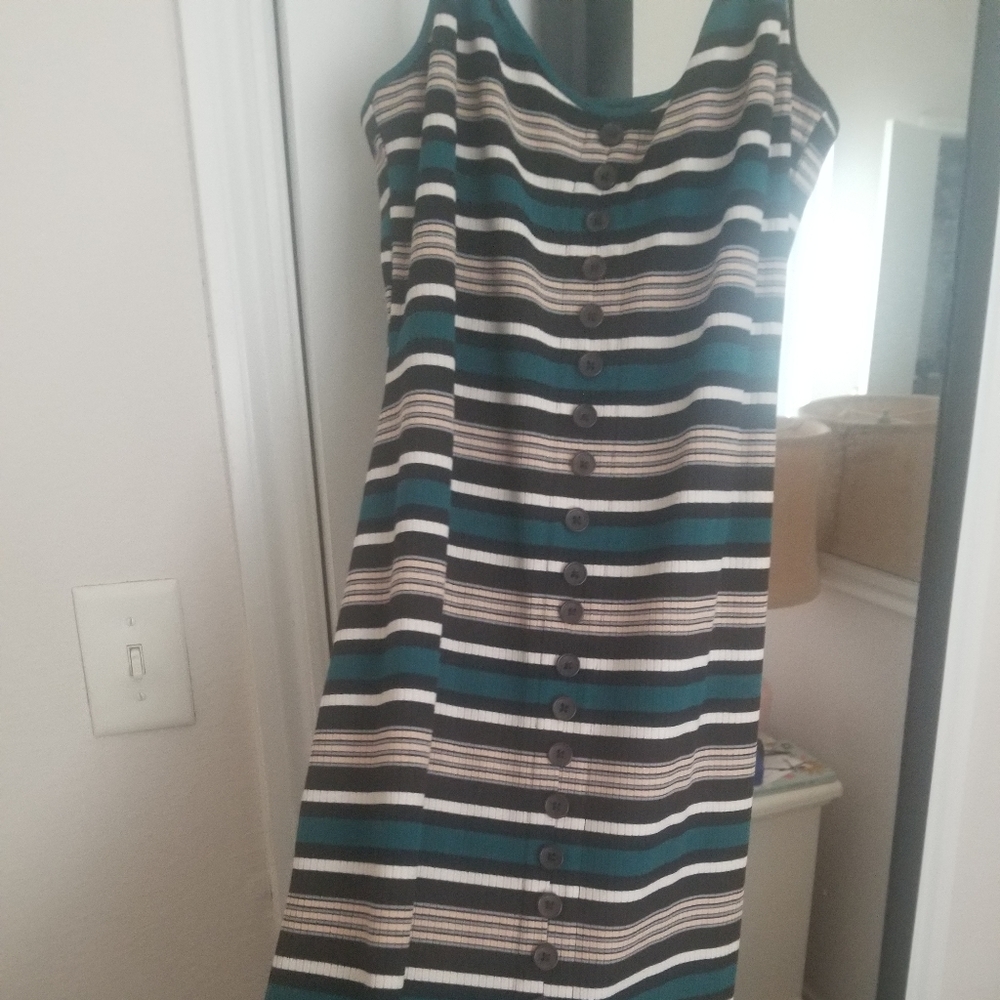 UO knit striped midi dress